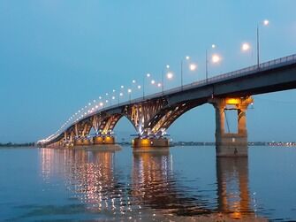 Мост направления Саратов-Энгельс через Волгоградское водохранилище