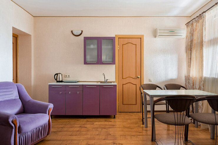 Студио 4-местный (с кухней, вид на море)