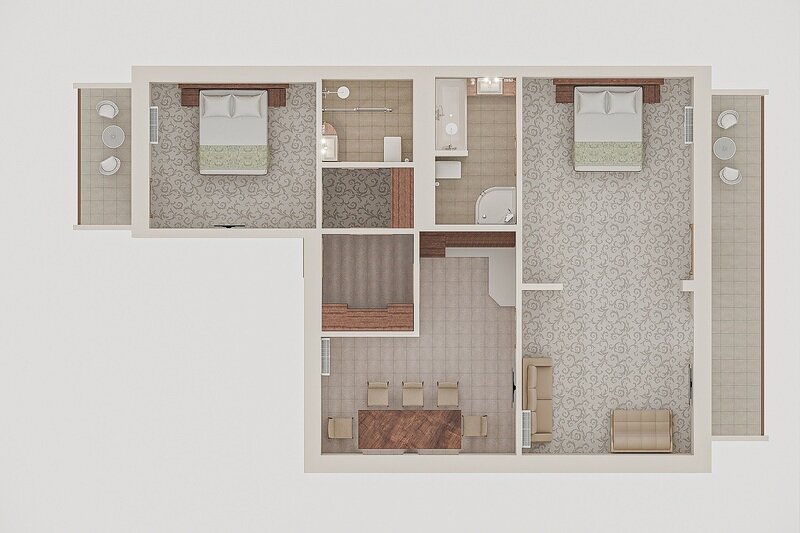 Apartament 4-местный 3-комнатный