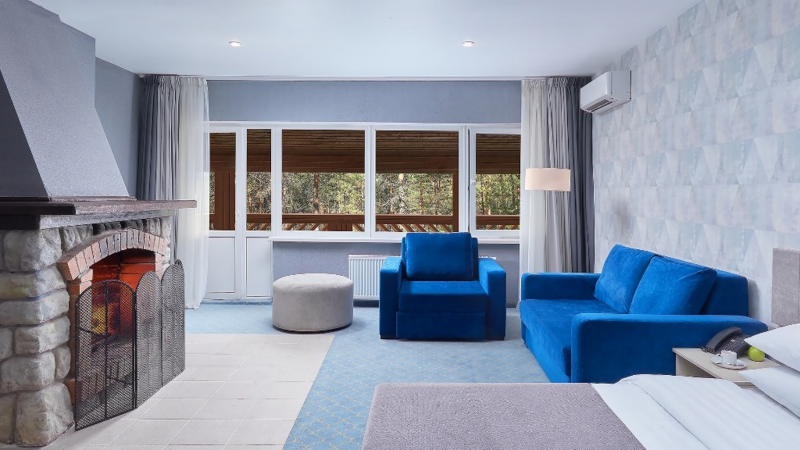 Люкс 4-местный 1-комнатный (с камином №1-4)