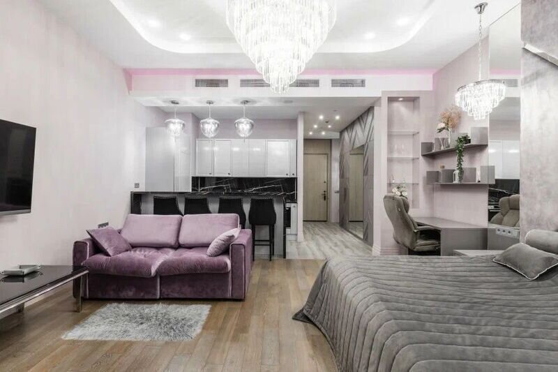 Апартаменты 2-местный 1-комнатный (Люкс 37 этаж, 55 кв. м ЖК Neva Towers)