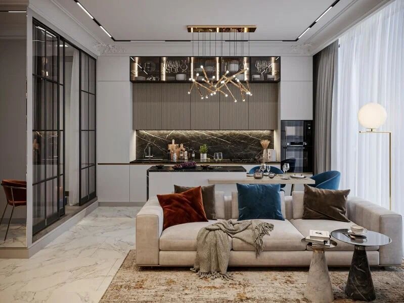 Апартаменты 2-местный (люкс 43 этаж, 55 кв. м, ЖК Neva Towers)