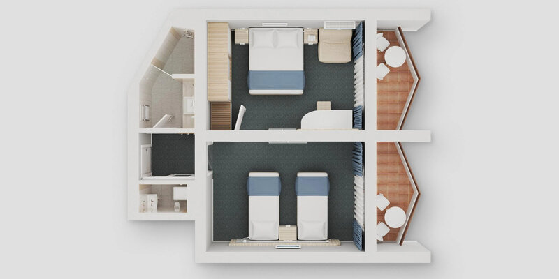 Схема номера Family Standart 4-местный 2-комнатный