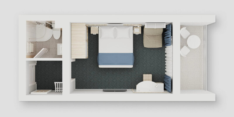 Схема номера Standart Promo 2-местный 1-комнатный