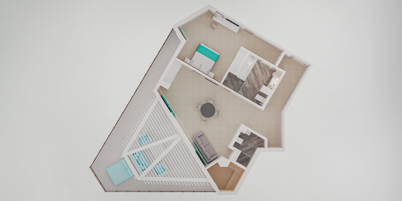 Suite Terrasa  2-местный 2-комнатный (схема)