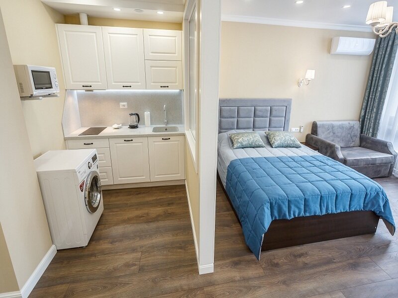 Апартаменты Студио 2-местный 1-комнтаный (1 линия вид на море АкваDeluxe)