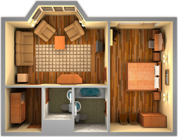 Люкс 2-местный 2-комнатный (корпус № 5)