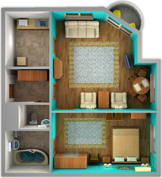 Люкс Апартаменты 2-местный 2-комнатный (корпус № 5)