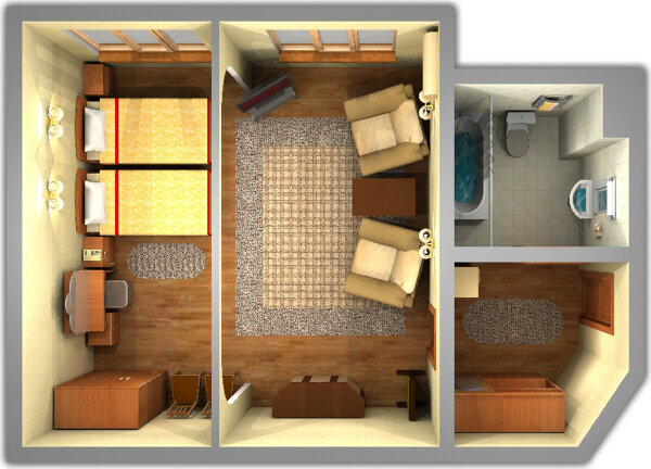 Люкс Студио 2-местный 1-комнатный (корпус № 5)