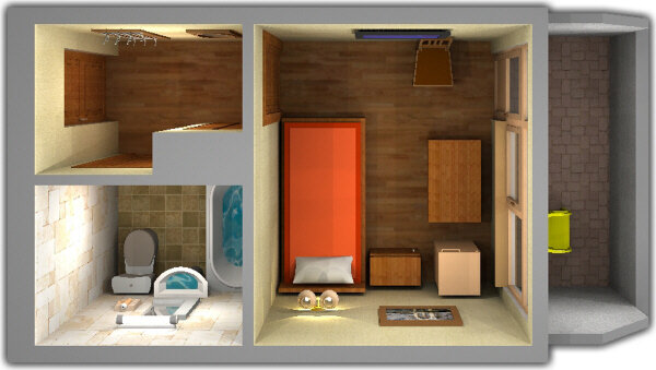 Стандартный 1-местный 1-комнатный (корпус № 1)