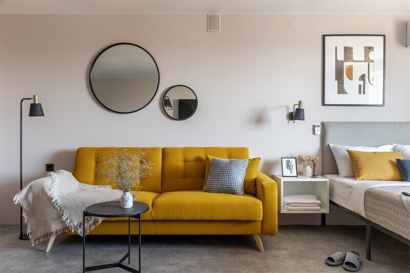 Студио Lux 2-местный (с кроватью, с диваном, с большой ванной)