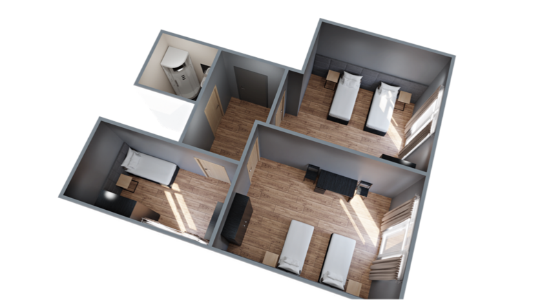 Стандартный 5-местный 3-комнатный