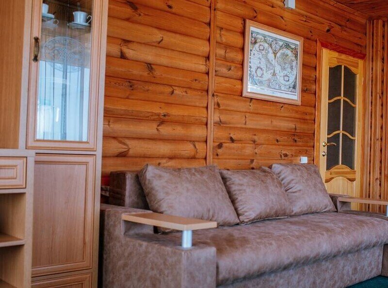 Деревянный сруб Панорамный 3-местный 2-комнатный