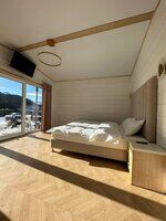 Двухместный номер Deluxe с красивым видом из окна двуспальная кровать, Шале Ривьера Премиум Архыз, Архыз