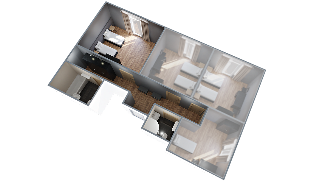 Эконом 1-местный 1-комнатный (в блоке)