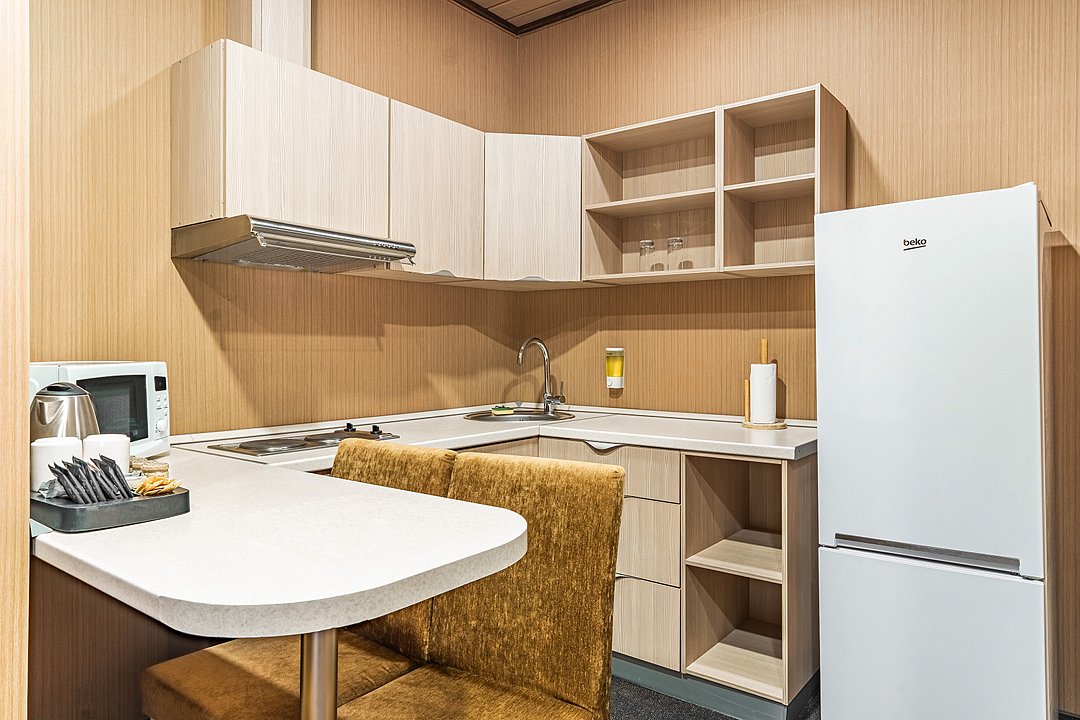 Семейный 4-местный 2-комнатный (с кухней и с 2 спальнями)