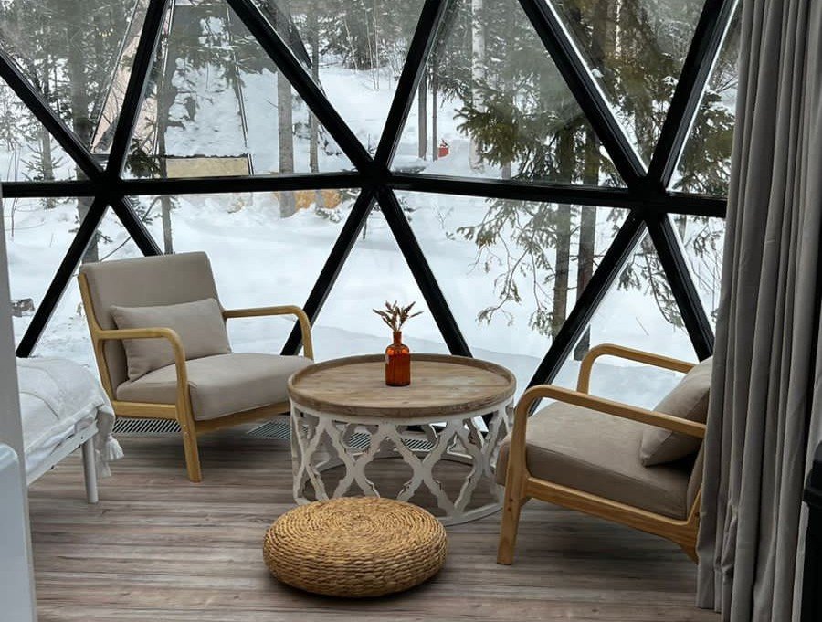 Стеклянный купольный дом