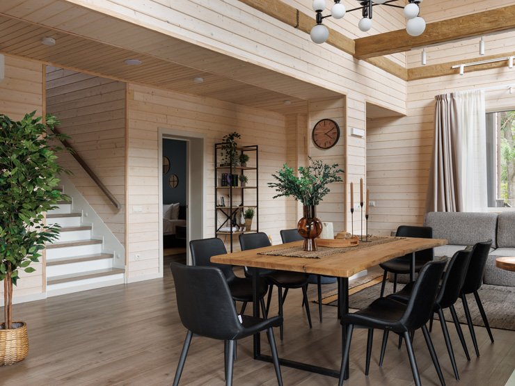 Коттедж 10-местный 2-этажный (с камином)