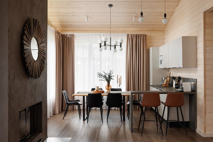 Коттедж 6-местный 1-этажный (с камином)