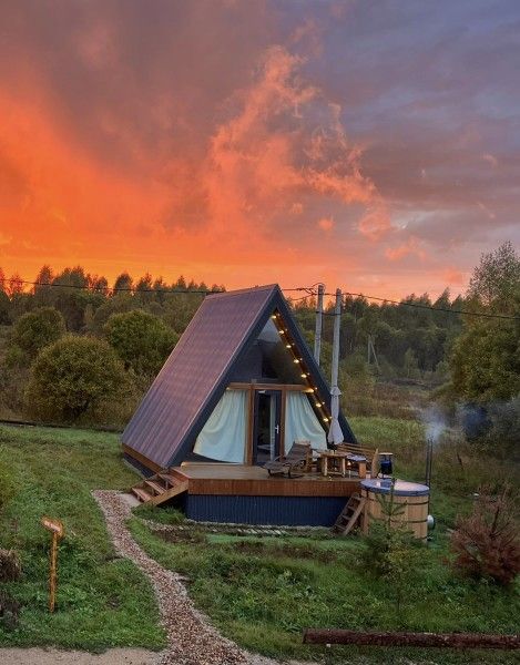 Дом 2-местный A-Frame «Малина»
