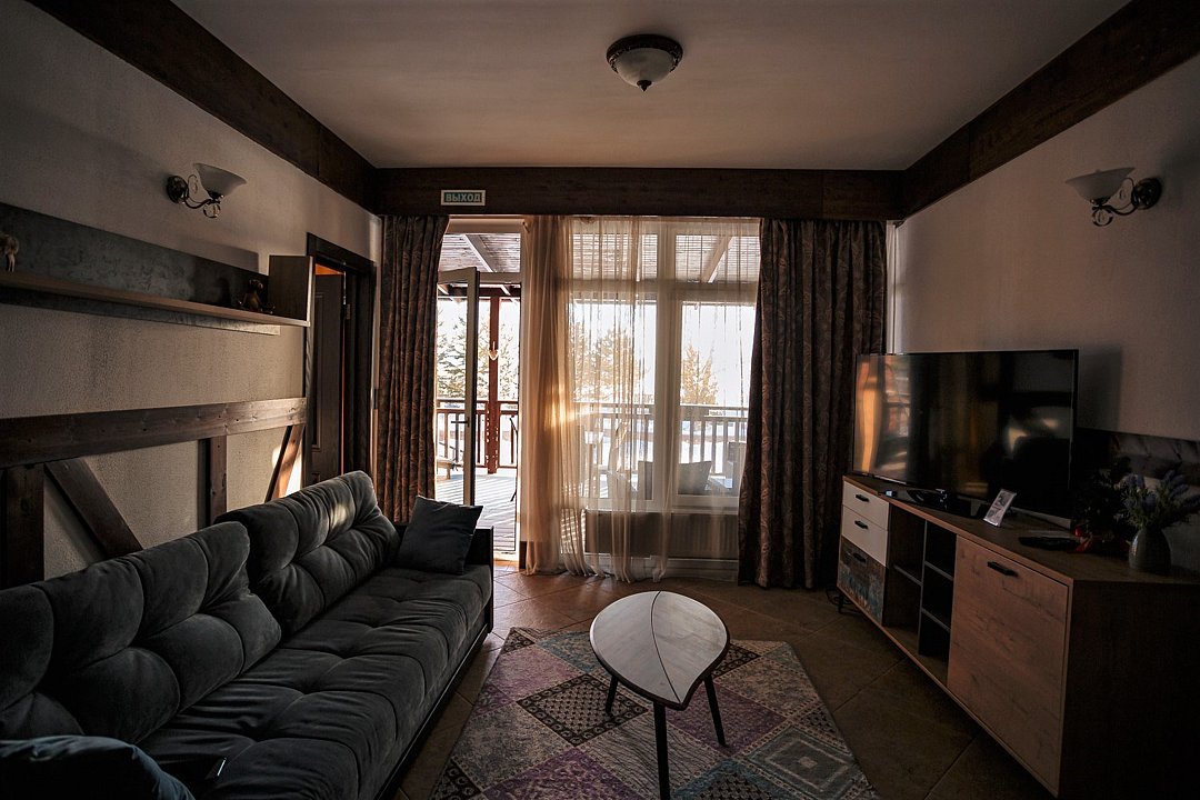 Апартаменты Просторные 2-местный 2-комнатный (1 спальня, с террасой)