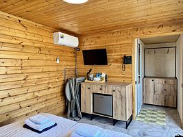 Бунгало с красивым видом из окна, Отель Sanitas Resort&SPA, Дербент