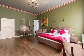 Делюкс Апартаменты с кроватью "Кинг-Сайз" и видом на город (green) №1, Апартаменты Соло Апарт Медиана, Санкт-Петербург