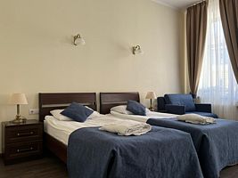 Номер повышенной комфортности с  двумя односпальными кроватями, душевой кабиной и видом на задний дворик отеля, Гостиница Соната на Загородном проспекте, Санкт-Петербург