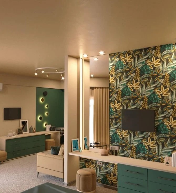 Студия 2-местный 1-комнатный