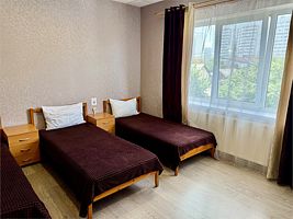 Эконом с общим с/у на этаже, три односпальные кровати, Отель Виста, Краснодар