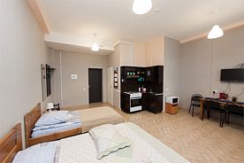 Апартаменты-студия 2009 27 м.кв.  с мини-кухней и санузлом.+79217269080.Уборка по запросу., Гостиница Корал, Петрозаводск