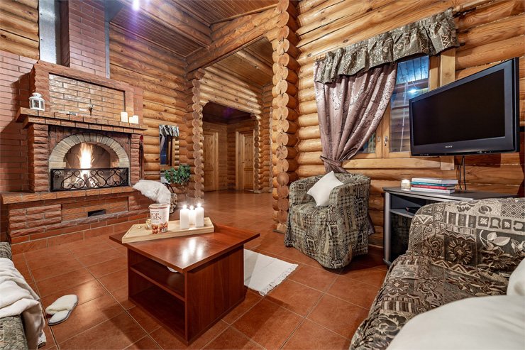 Коттедж 4-местный №3 (Умиротворение и уют: река, камин, сауна)