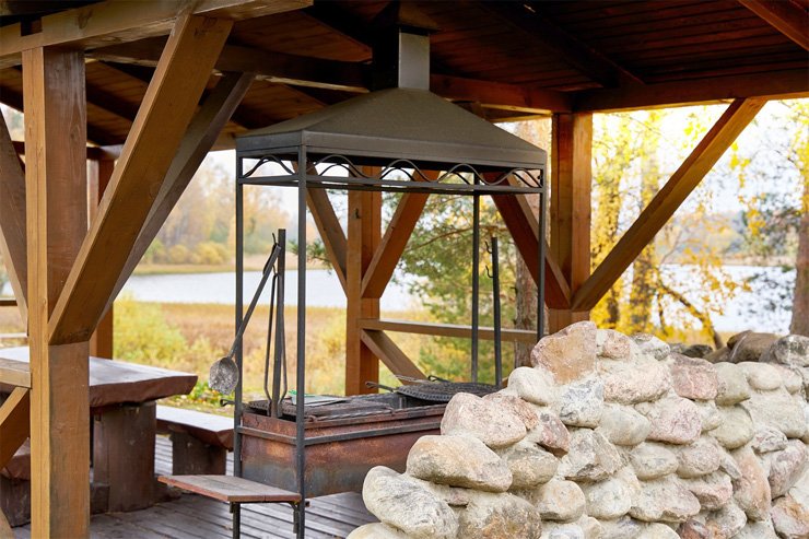 Коттедж 4-местный №3 (Умиротворение и уют: река, камин, сауна)