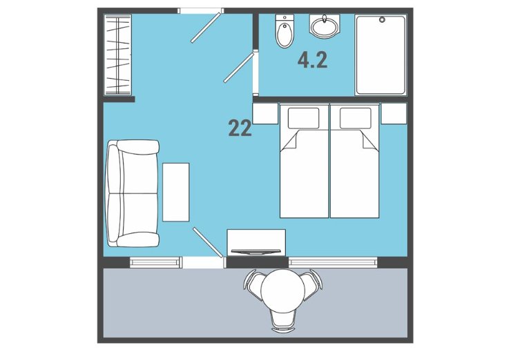 Джуниор Сюит 2-местный 1-комнатный (Шале)