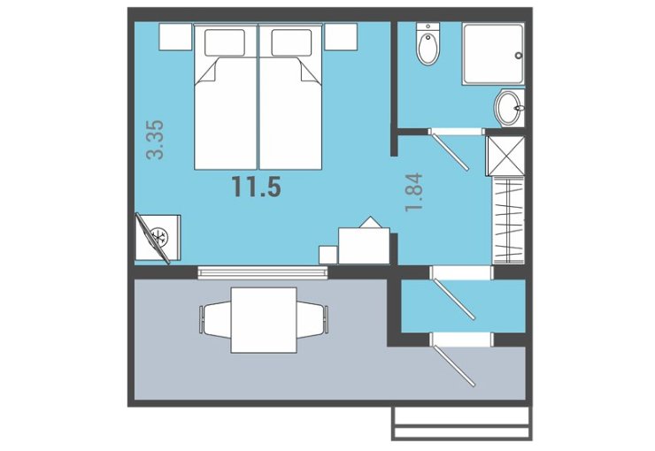 Стандартный 2-местный