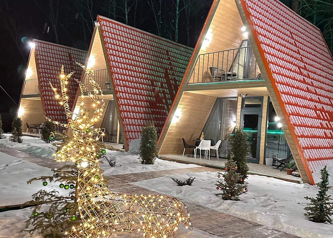 А-фрейм 4-местный (комфорт+) вид на горы