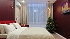 Трехместный апартамент с новогодним дизайном "Гранат" с видом на парк, Апарт-отель "Любимый город - Нижний Новгород", Нижний Новгород