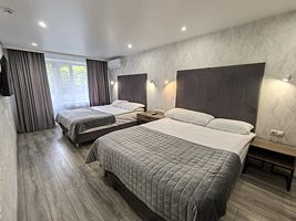 Четырёхместный номер Deluxe с 2 комнатами с балконом и с видом на город, Отель Гостиница Рослеспром, Москва