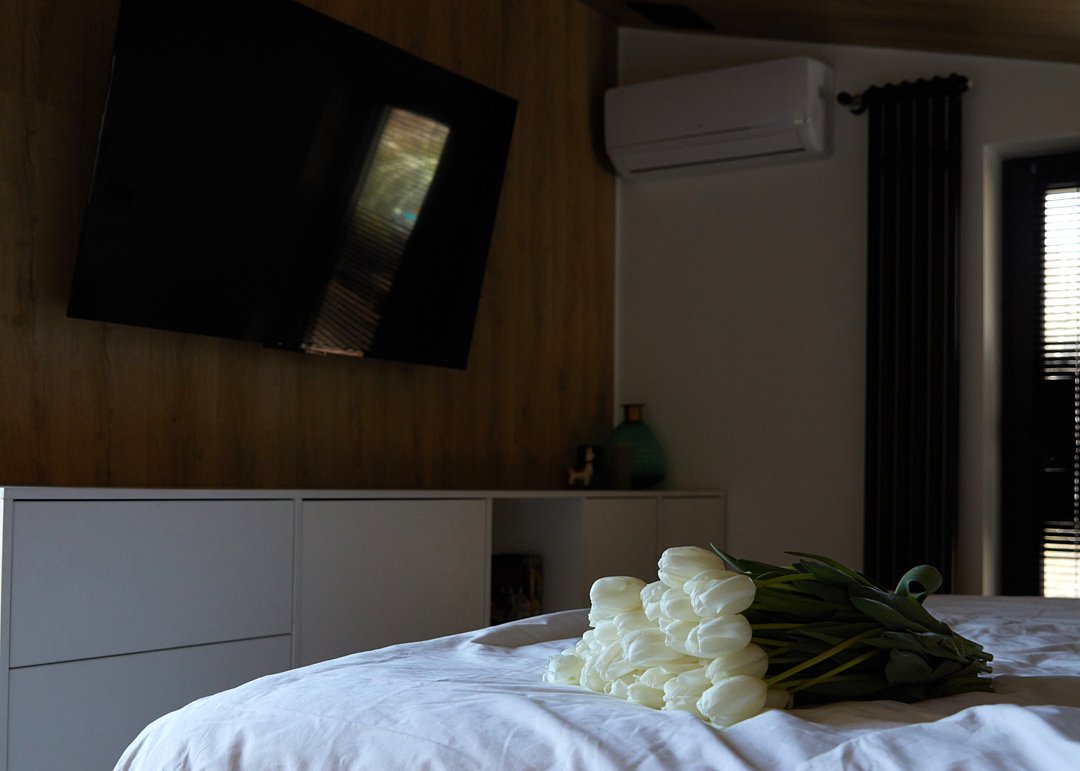 Дом 2-местный 2-комнатный (с камином и ванной на террасе)