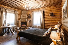 Двухместный номер Охотничий Домик двуспальная кровать, Мини-отель LogHouse, Нижний Новгород