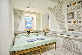 Двухместный номер эконом-класса с видом на город двуспальная кровать, Хостел Автор Таганка, Москва