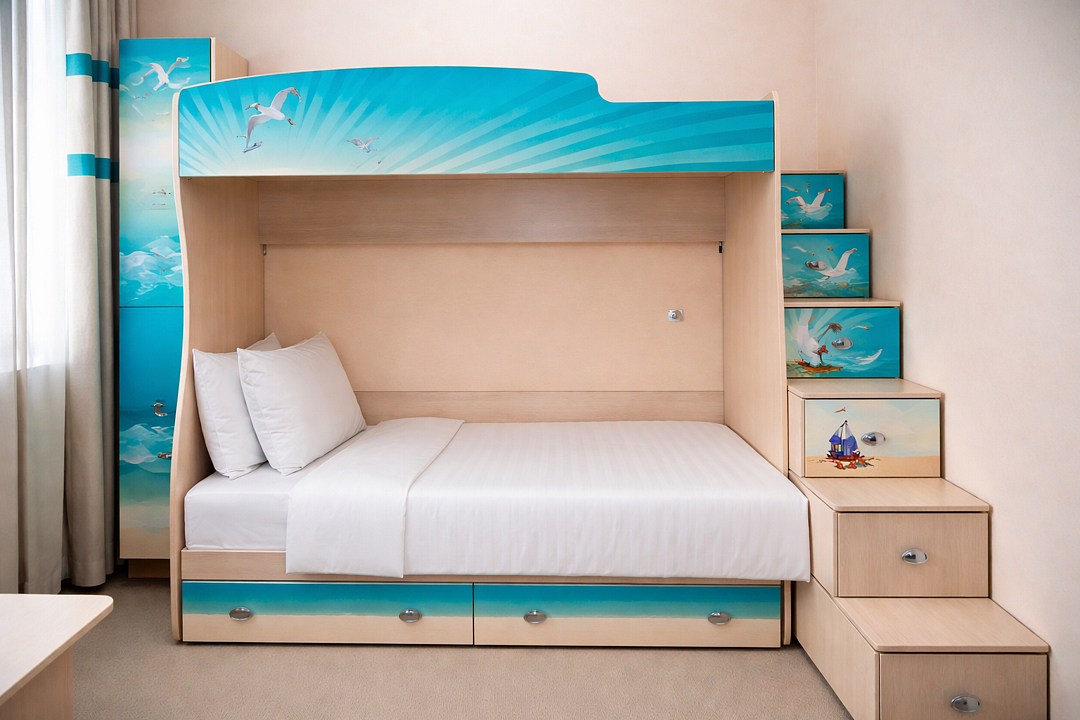 Семейный 4-местный 2-комнатный (с просторным балконом)