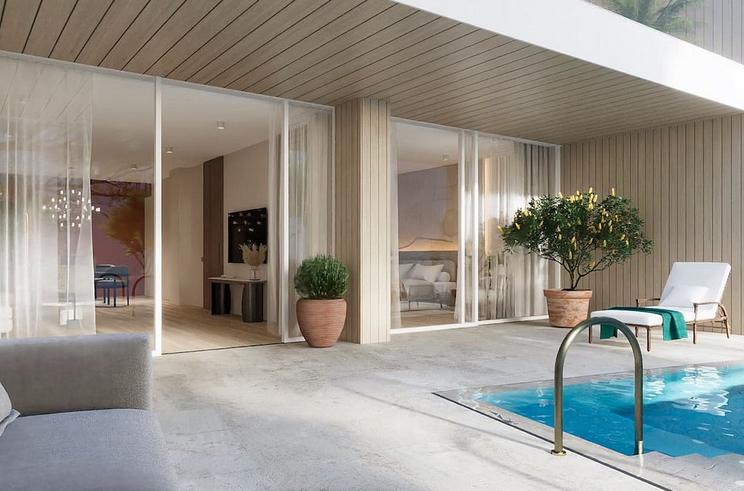 Люкс 2-местный 2-комнатный (с индивидуальным бассейном)