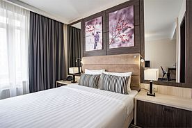 2-комнатные апартаменты Люкс с балконом, Апарт-отель Ramada by Wyndham Novosibirsk Zhukovka, Новосибирск
