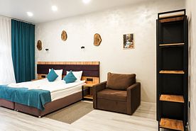 Апартаменты двухкомнатные с камином, Отель Eco Village, Эльбрус