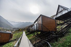 Дом с панорамными окнами, Отель Mountain Saniba Eco Hotel, село Даргавс