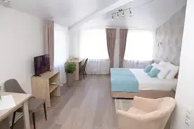 Двухместный полулюкс с кухней с красивым видом из окна (двуспальная кровать), Отель на Ваге, Шенкурский район