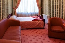 Люкс семейный с одной большой двуспальной кроватью, Гостиница Центр профсоюзов, Москва