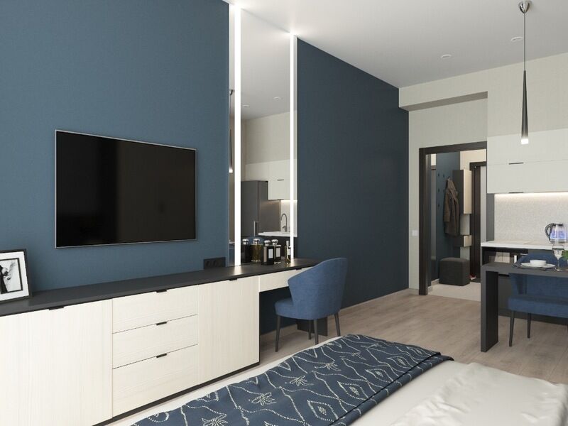 Апартаменты Студио 2-местный 1-комнатный (вид на город АкваDeluxe)