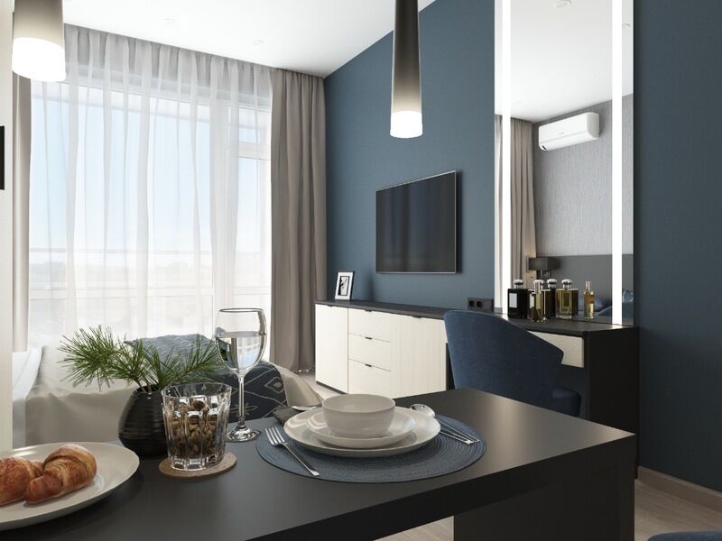 Апартаменты Студио 2-местный 1-комнатный (вид на город АкваDeluxe)